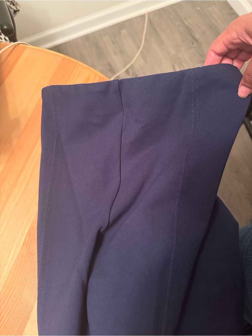 LOFT Wide-Leg Ponte Pants (Two pairs in Navy Blue and Grey) - Picture 5 of 8